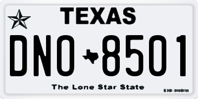 TX license plate DNO8501