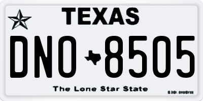 TX license plate DNO8505