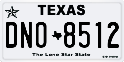 TX license plate DNO8512