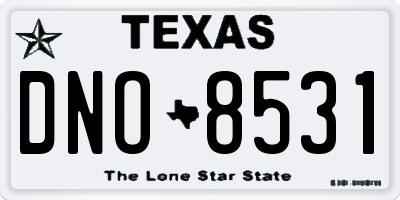 TX license plate DNO8531