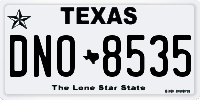TX license plate DNO8535
