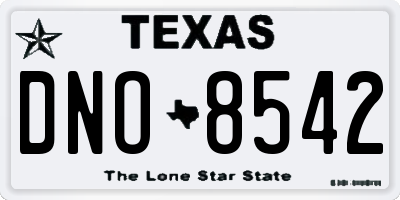 TX license plate DNO8542