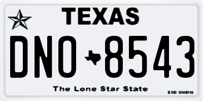 TX license plate DNO8543