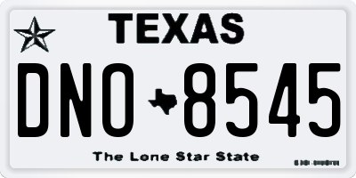 TX license plate DNO8545