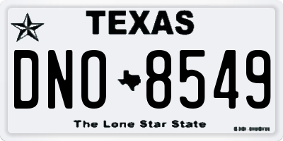 TX license plate DNO8549