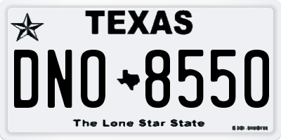TX license plate DNO8550