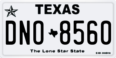 TX license plate DNO8560