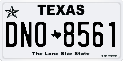 TX license plate DNO8561