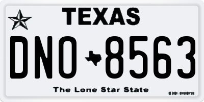 TX license plate DNO8563