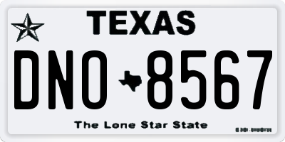 TX license plate DNO8567