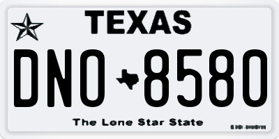 TX license plate DNO8580