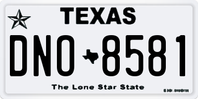 TX license plate DNO8581