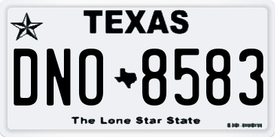 TX license plate DNO8583