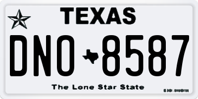 TX license plate DNO8587