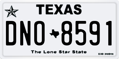 TX license plate DNO8591