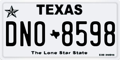 TX license plate DNO8598