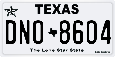 TX license plate DNO8604