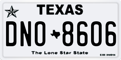 TX license plate DNO8606
