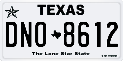 TX license plate DNO8612