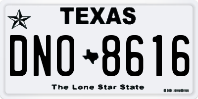 TX license plate DNO8616