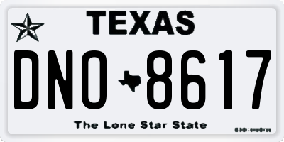 TX license plate DNO8617