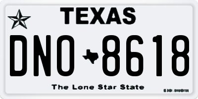 TX license plate DNO8618