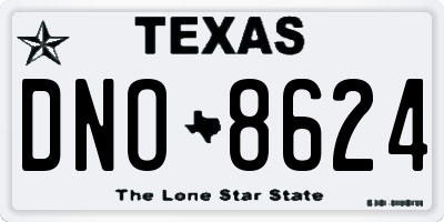 TX license plate DNO8624