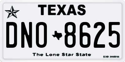 TX license plate DNO8625