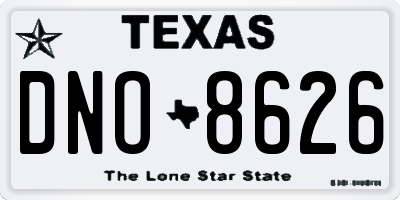 TX license plate DNO8626
