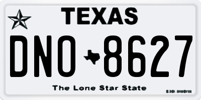 TX license plate DNO8627