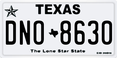 TX license plate DNO8630