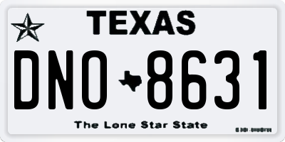 TX license plate DNO8631