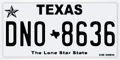 TX license plate DNO8636