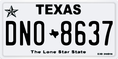 TX license plate DNO8637