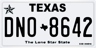 TX license plate DNO8642