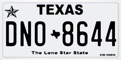TX license plate DNO8644