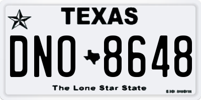 TX license plate DNO8648