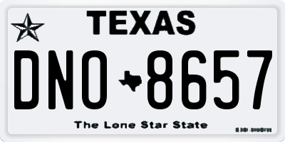 TX license plate DNO8657