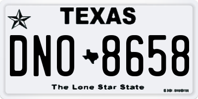 TX license plate DNO8658