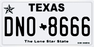 TX license plate DNO8666