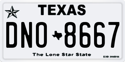 TX license plate DNO8667