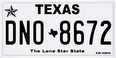 TX license plate DNO8672