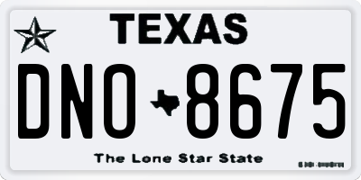 TX license plate DNO8675