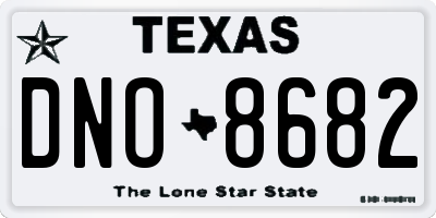 TX license plate DNO8682