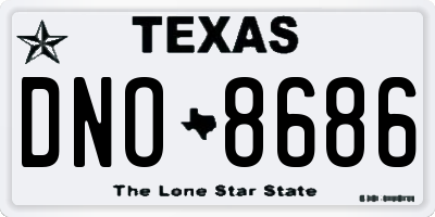 TX license plate DNO8686