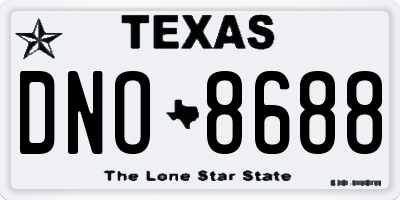 TX license plate DNO8688
