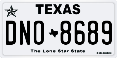 TX license plate DNO8689