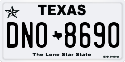 TX license plate DNO8690