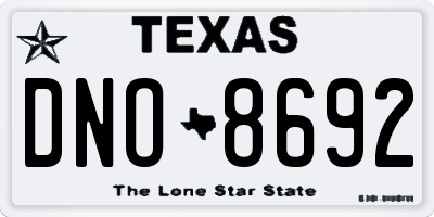 TX license plate DNO8692