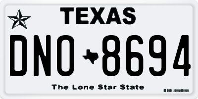 TX license plate DNO8694